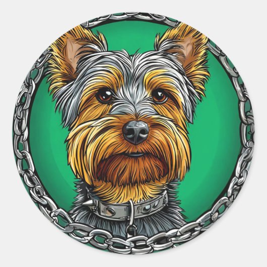 Coole rashond ronde sticker (Voorkant)