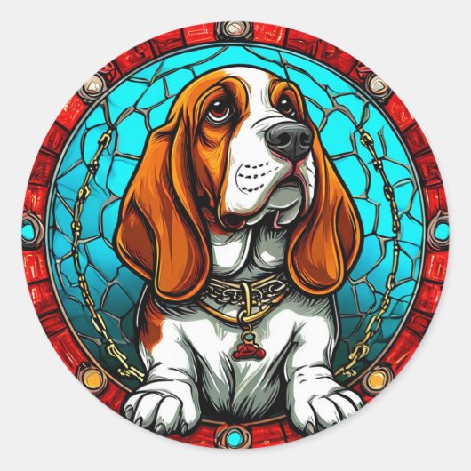 Coole rashond ronde sticker (Voorkant)