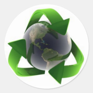 coole recyclen logo ronde sticker