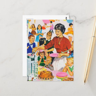 coole retro Birthday party Briefkaart