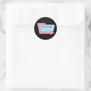 coole retro fifties diner voegt tekstteken toe ronde sticker