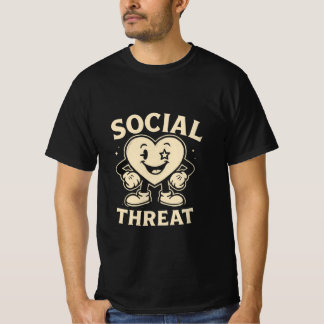 coole retro hartvorm mannen t-shirt