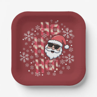 Coole Retro Kerstman Kerstmis Rode Bandana Sjaal Papieren Bordje