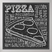 coole retro pizza poster (Voorkant)