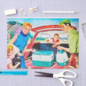 coole retro  reizende familieontkoppeling tissuepapier (Craft)