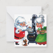 coole retro  Santa Mrs Claus Notitiekaartje (Voorkant)