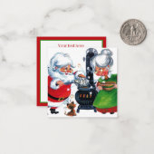 coole retro  Santa Mrs Claus Notitiekaartje (Voorkant / Achterkant in situ)