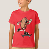 coole retro  skateboarden hotdog unisex t-shirt (Voorkant)