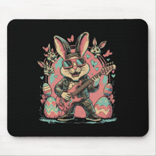 Coole Rocker Bunny Met Elektrische Gitaar Voor Roc Muismat