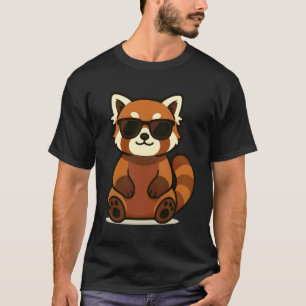 Coole Rode Panda Met Zonnebril T-shirt