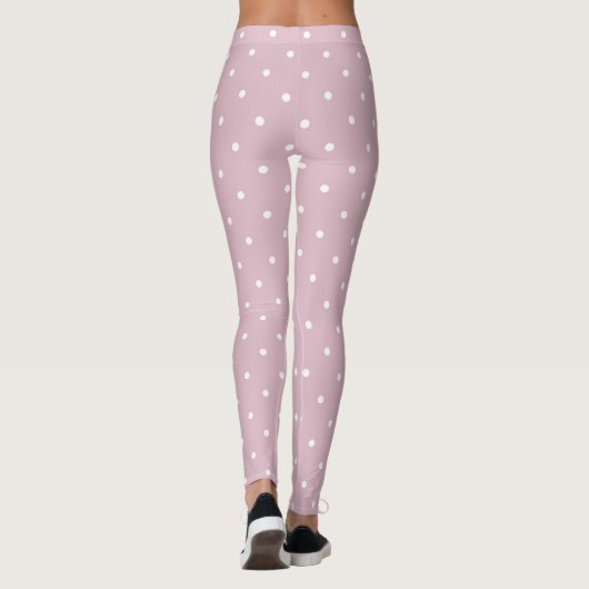 coole roze witte stip leggings (Achterkant)