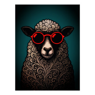 Coole Schaap Muurkunst Perfect Poster