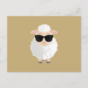 Coole Schaap Zonnebril Warm Goud Effen Kleur Briefkaart