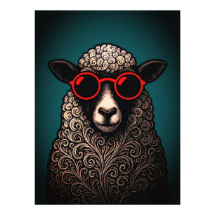 Coole Schapen Muur Kunst Foto Afdruk