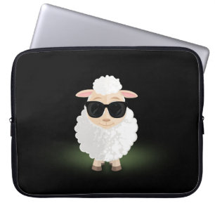 Coole Schapen Zonnebril Neon Groen Cartoon Estheti Laptop Sleeve