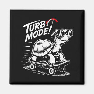 Coole Schildpad Op Skateboard Grappige Turbo Vinta Magneet
