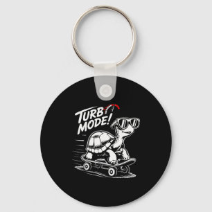 Coole Schildpad Op Skateboard Grappige Turbo Vinta Sleutelhanger
