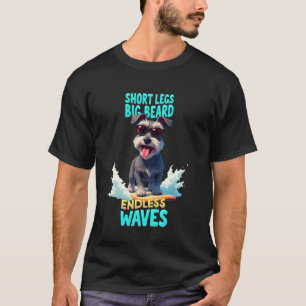 Coole Schnauzer Surfende Hond T-shirt