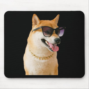 Coole Shiba Inu Met Zonnebril En Gouden Ketting St Muismat