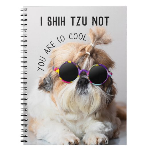 Coole Shih Tzu Niet leuk knuffel zonnebril foto Notitieboek (Voorkant)