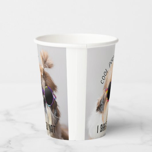 Coole Shih Tzu Niet leuk schattige Zonnebril party Papieren Bekers (Rechts)