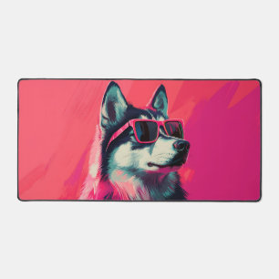 Coole Siberische Husky-hond met zonnebril Bureaumat