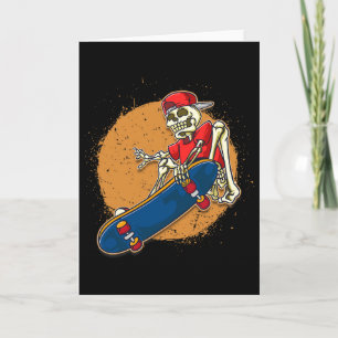 Coole Skateboard Kunst Skelet Skateboarden Kickfli Kaart