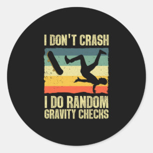 Coole Skateboard Kunst Voor Mannen Vrouwen Skaten Ronde Sticker