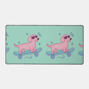 Coole Skateboarding Dachshund Grappige Hond Kuns Bureaumat