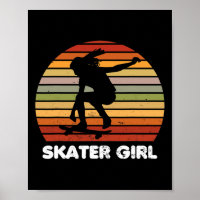 Coole Skater Kunst Meisje Skateboarden Skateboard