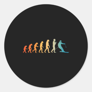 Coole skikunst voor mannen vrouwen ski-thema ski ronde sticker