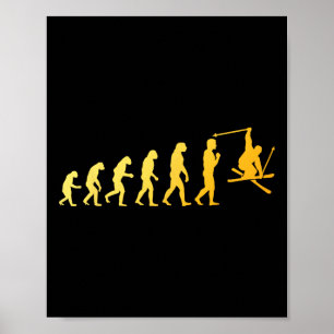 Coole skikunst voor mannen vrouwen skiën thema ski poster