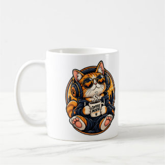 Coole Streetwear Kat Drinkt Koffie Koffiemok