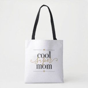 Coole Super Moeder Modern Elegant Zwart en Goud Draagtas