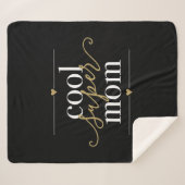 Coole Super Moeder Zwart en Goud Modern Elegant Sherpa Deken (Voorkant (horizontaal))