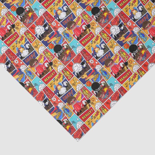 coole superheld betegelde patroonpartij tissuepapier (Detail)