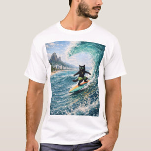 Coole Surfende Kat T-shirt