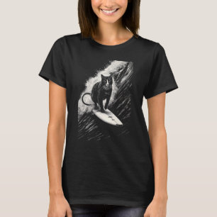 Coole Surferkat - Grappige Surfplank Kat T-shirt