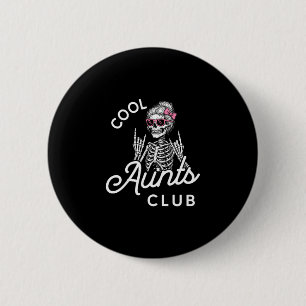 Coole tante club grappig skelet familie kinderen v ronde button 5,7 cm