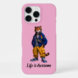Coole Tijger in Streetwear Kunst - Stedelijke Stij iPhone 16 Pro Max Hoesje