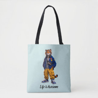 Coole Tijger in Streetwear Kunst - Urbane Stijl Ti Draagtas