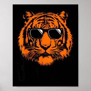 Coole Tijger Zonnebril Grafisch Ontwerp Wilde Dier Poster