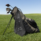 Coole Tijger  Zwarte Marmeren Achtergrond Monogram Golfhanddoek (Groen)
