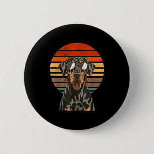 Coole trotse dobermann mannen vrouwen vintage hond ronde button 5,7 cm