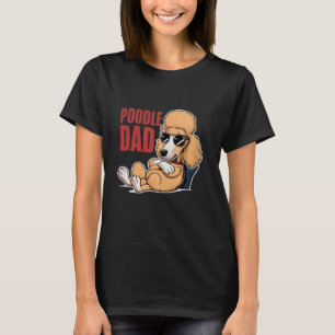 Coole uitziende poedel papa met zonnebril hondenli t-shirt