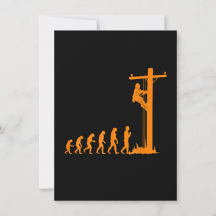 Coole unieke evolutie van lineman elektricien cade notitiekaartje