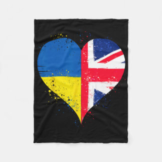 Coole Union Jack en Oekraïense vlag voor trotse Oe Fleece Deken