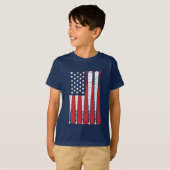 coole unisex kinder baseball-vlagpatriotticus t-shirt (Voorkant volledig)