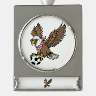 Coole USA Voetbal Adelaar Zonnebril Vintage Patrio Verzilverd Banner Ornament