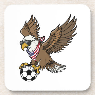 Coole USA-voetbaladelaar-zonnebril vintage-patriot Bier Onderzetter